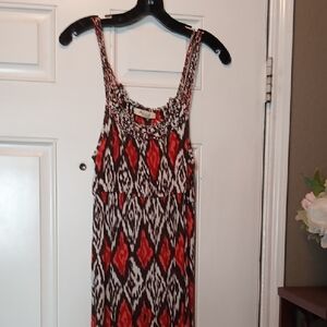 Forever 21 Red and Black Patterned Maxi Dress